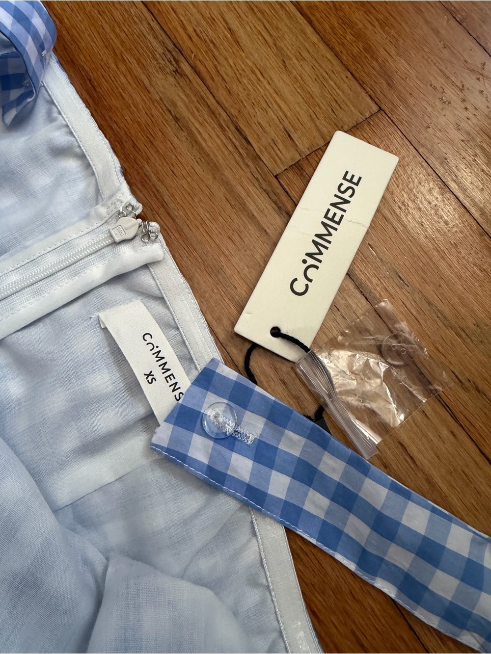 Commense Blue Gingham Midi Dress with Square Neck & Wide Straps - Picture 11 of 13